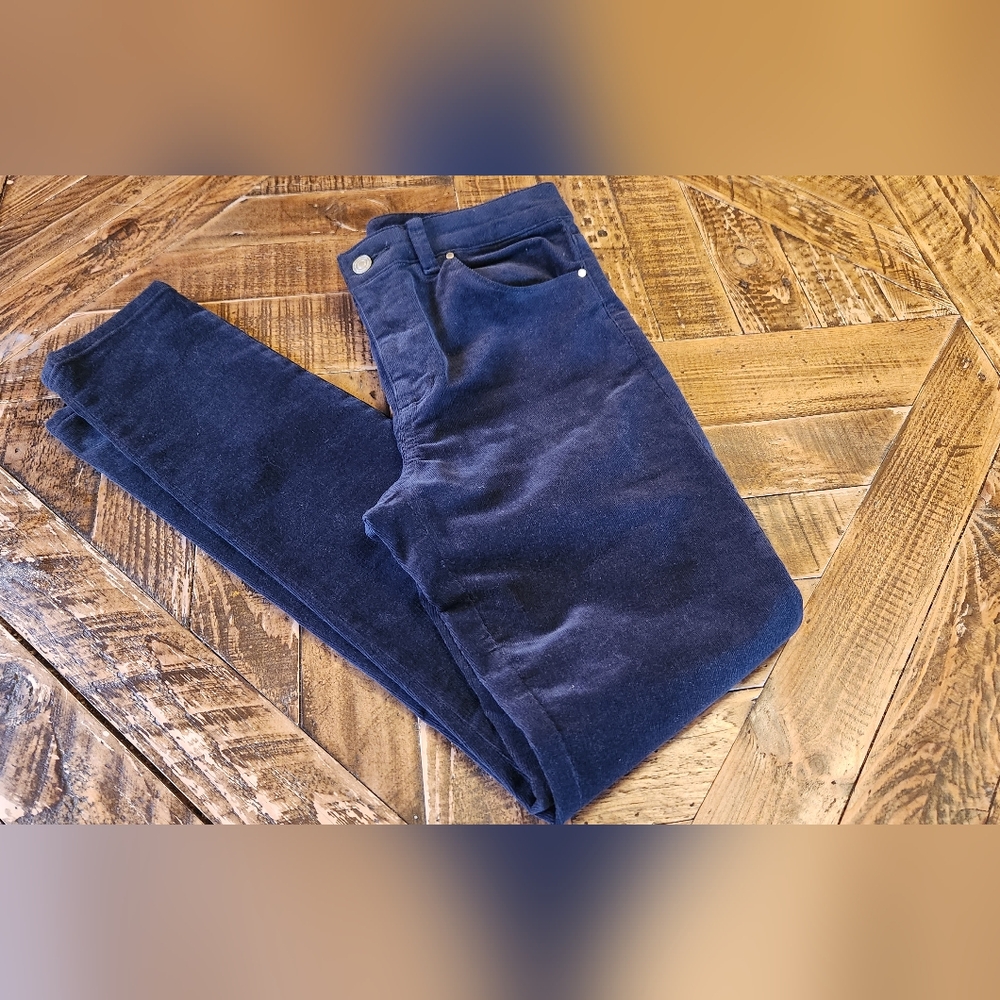Club Monaco High Rise Skinny Cords Navy Blue Size Medium - Picture 10 of 11